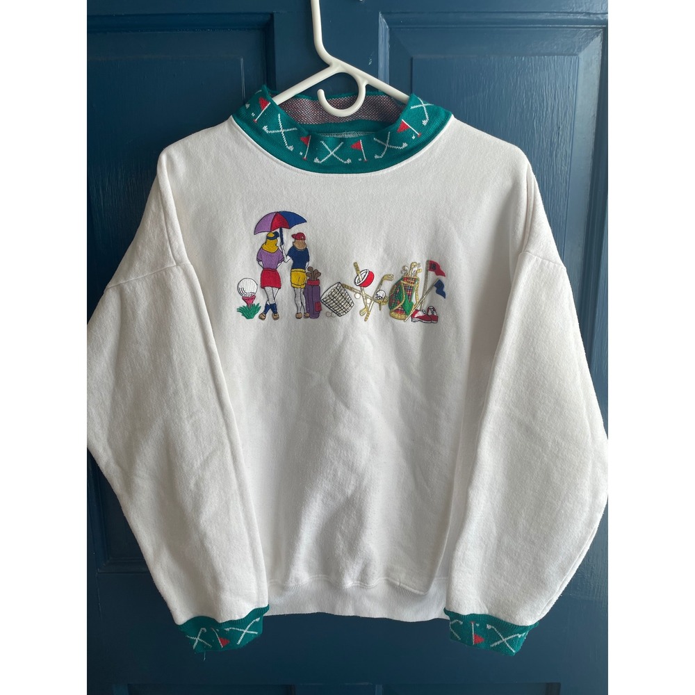 Vintage 90s Golf Embroidered‎ Sweatshirt – USA Made – L TSF Sportswear